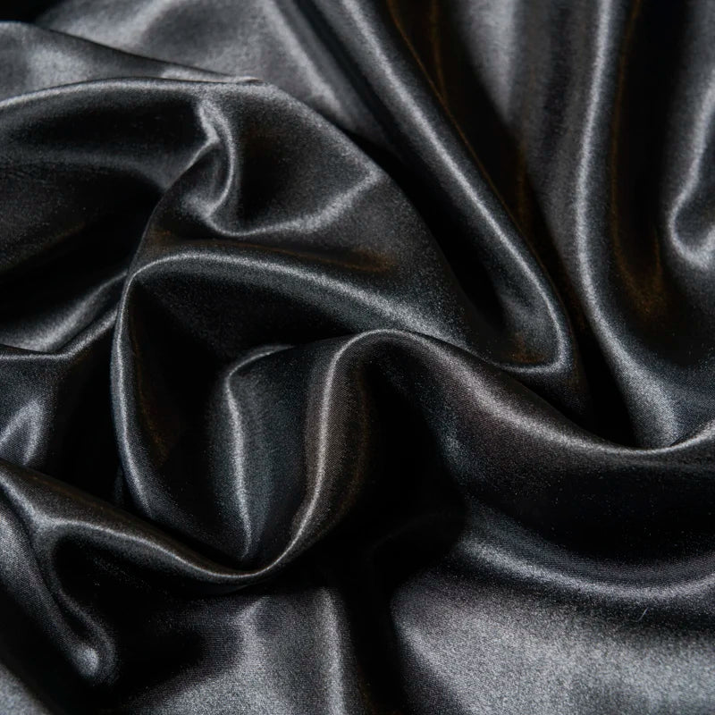 Upzo 100%Polyester 1Pcs Satin Surface Bedding Fitted Sheet（No Pillowcase）Elastic Band around Mattress Cover King Bed Cover Sheet